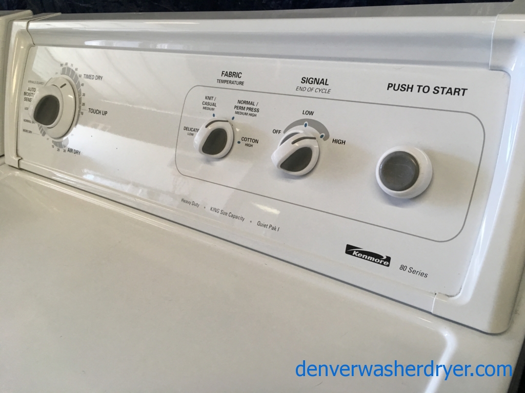 Heavy-Duty Kenmore Top-Load Washer with Agitator & Electric Dryer, 1-Year Warranty