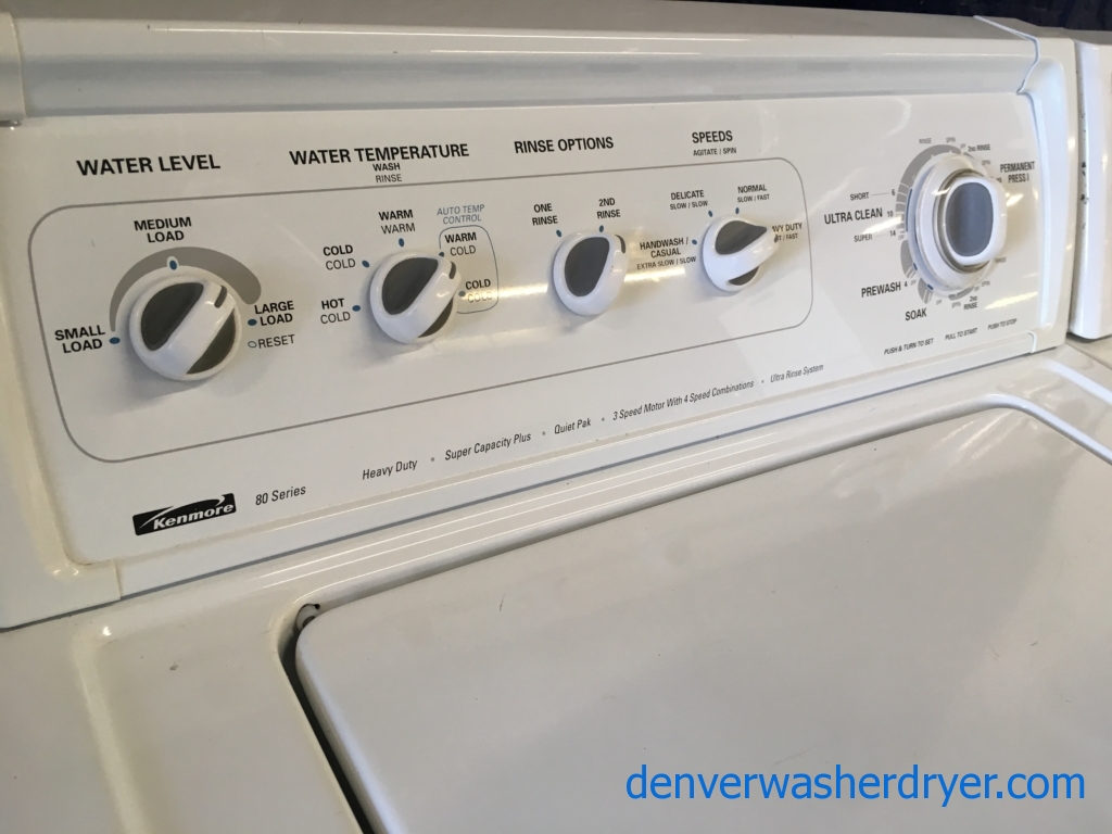 Heavy-Duty Kenmore Top-Load Washer with Agitator & Electric Dryer, 1-Year Warranty