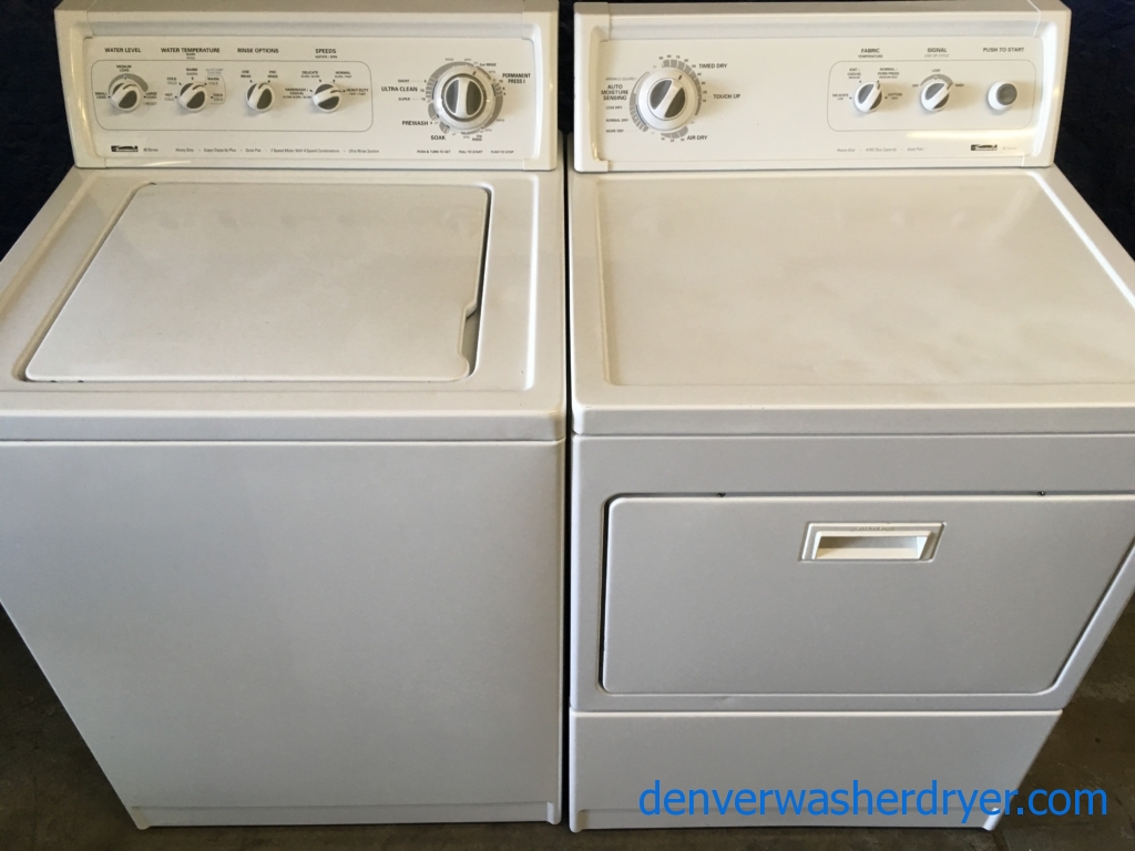 Heavy-Duty Kenmore Top-Load Washer with Agitator & Electric Dryer, 1-Year Warranty