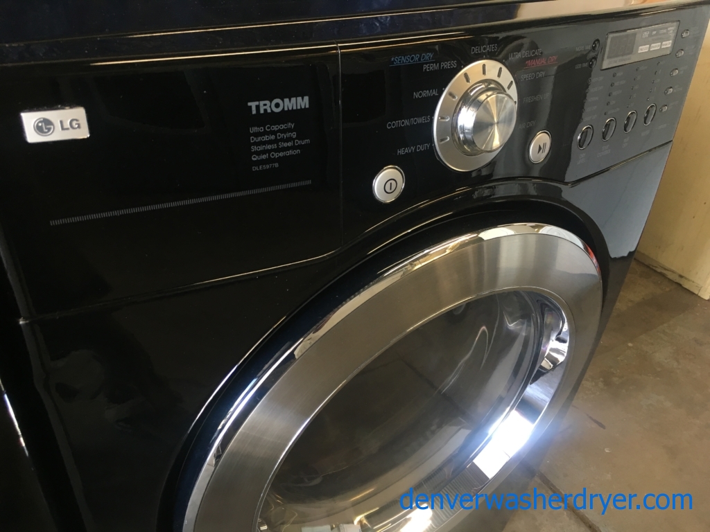 Quality Refurbished HE 27″ LG Tromm Series Stackable Front-Load Direct-Drive Washer w/Sanitary & Electric Dryer, 1-Year Warranty
