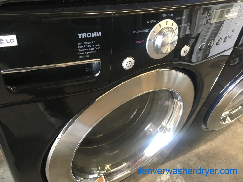 Quality Refurbished HE 27″ LG Tromm Series Stackable Front-Load Direct-Drive Washer w/Sanitary & Electric Dryer, 1-Year Warranty