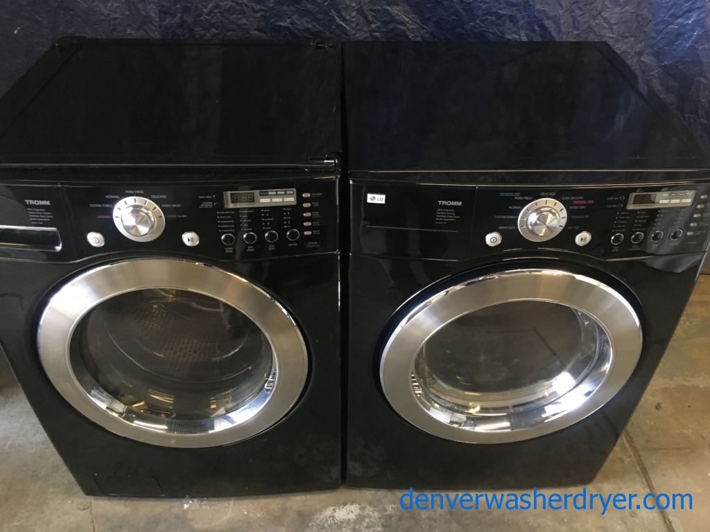 Quality Refurbished HE 27″ LG Tromm Series Stackable Front-Load Direct-Drive Washer w/Sanitary & Electric Dryer, 1-Year Warranty