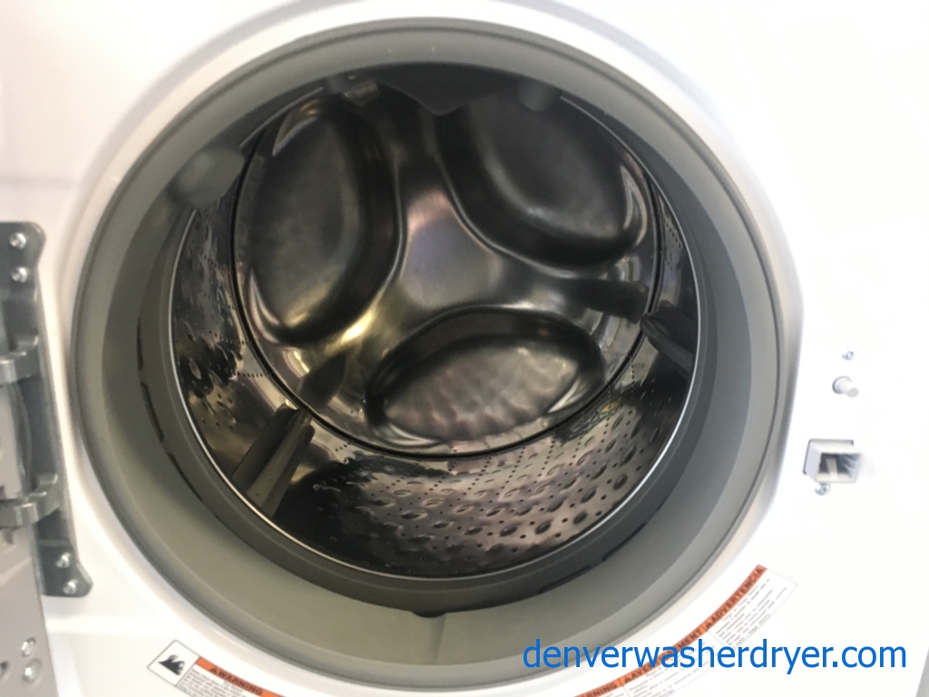 BRAND-NEW HE Maytag 27″ Stackable Front-Load Washer & Electric Dryer, 1-Year Warranty