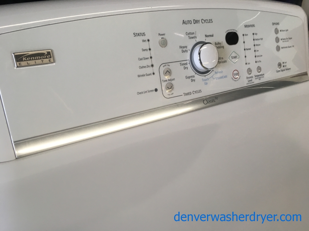 Quality Refurbished Kenmore HE ENERGY STAR Direct-Drive Top-Load Washer & Electric Steam Dryer, 1-Year Warranty