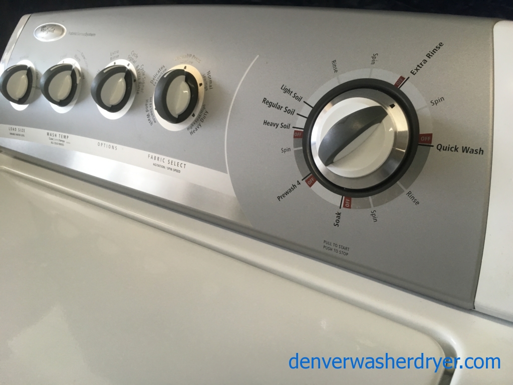 27″ Quality Refurbished Whirlpool Top-Load Direct-Drive Washer w/Agitator, 1-Year Warranty