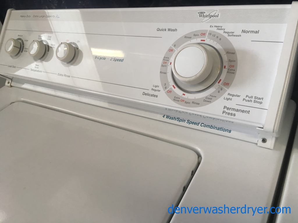 Mature, Quality Refurbished Whirlpool, Heavy-Duty Direct-Drive Washer & Electric Dryer, 1-Year Warranty