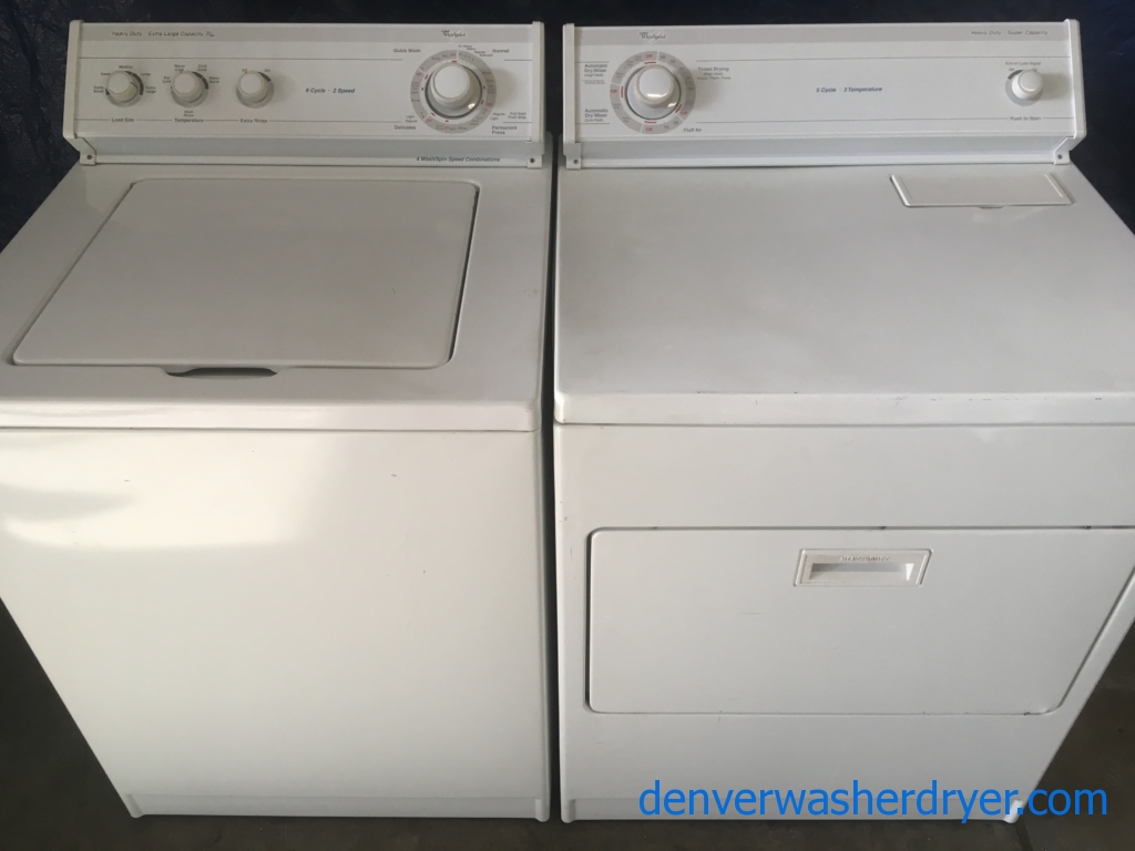Mature, Quality Refurbished Whirlpool, Heavy-Duty Direct-Drive Washer & Electric Dryer, 1-Year Warranty