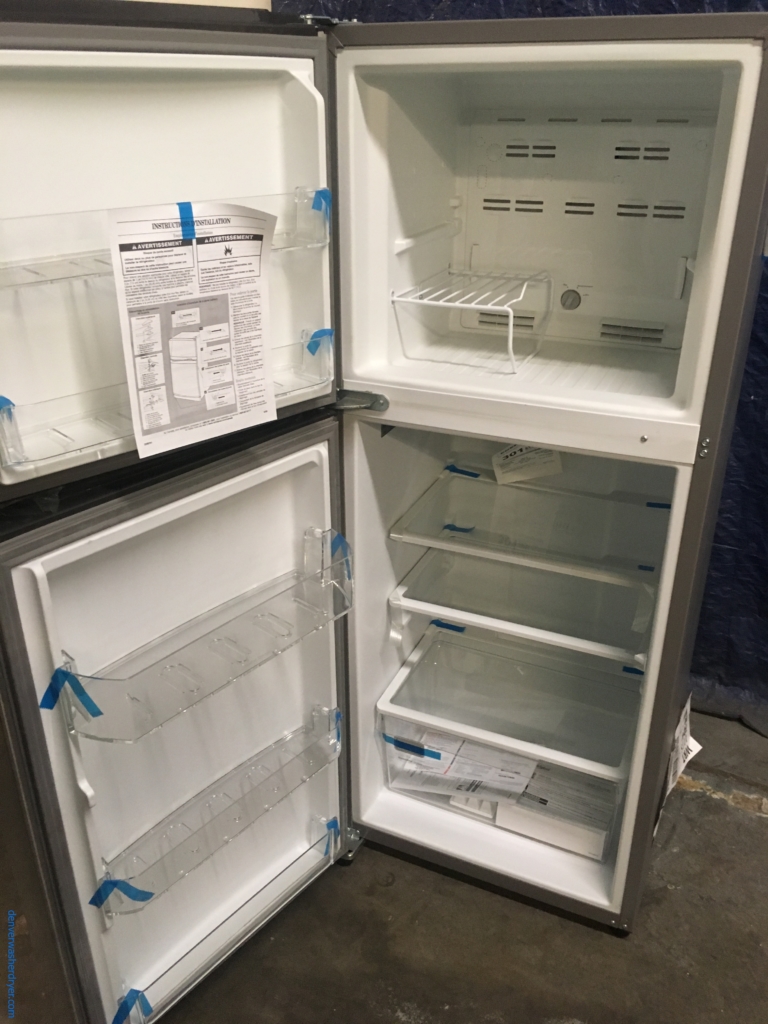 BRAND-NEW 25″ Whirlpool Stainless (10.7 Cu. Ft.) Top-Freezer Refrigerator, 1-Year Warranty