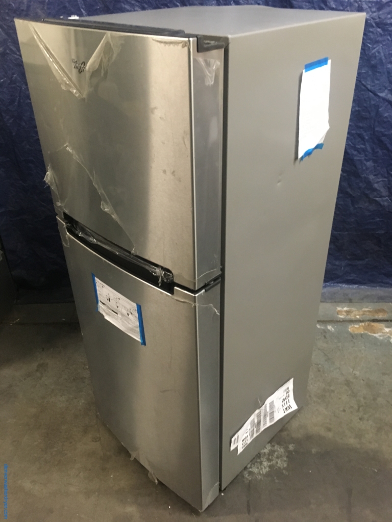 BRAND-NEW 25″ Whirlpool Stainless (10.7 Cu. Ft.) Top-Freezer Refrigerator, 1-Year Warranty