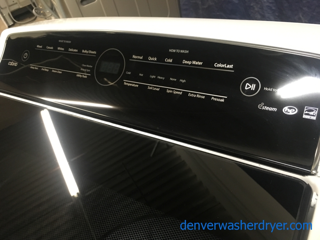 BRAND-NEW HE Whirlpool Cabrio Top-Load Steam Washer, 1-Year Warranty