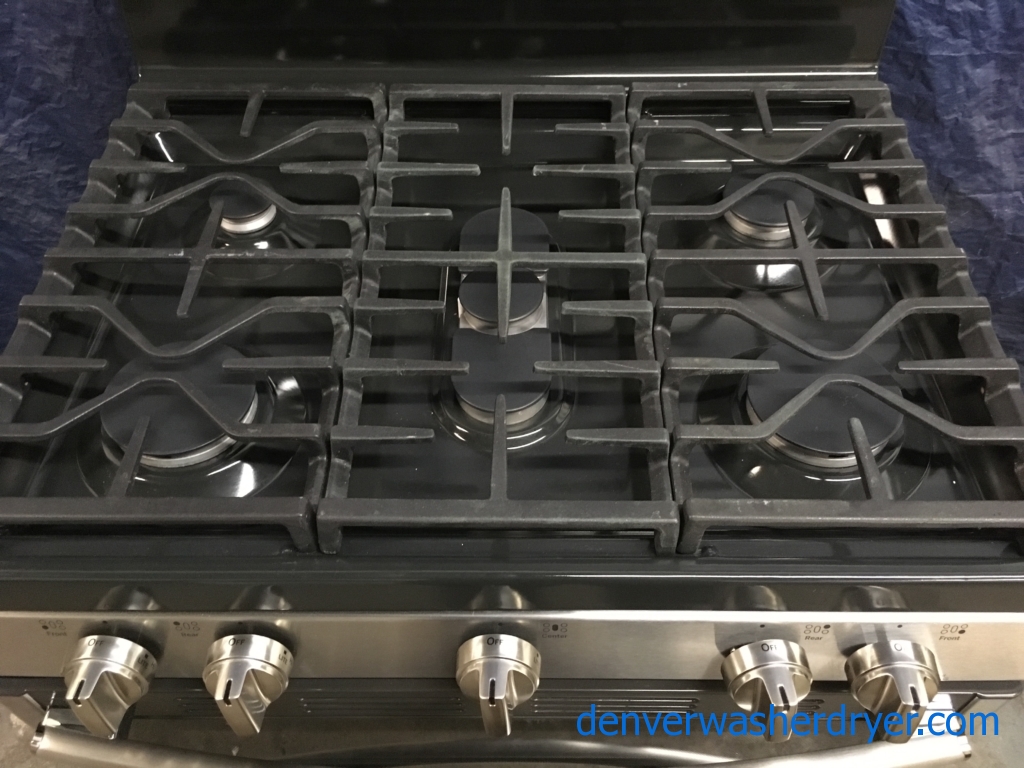 BRAND-NEW 30″ GE Profile Stainless (6.8 Cu. Ft.) Double-Oven *GAS* Range w/Self Cleaning Convection Oven, 1-Year Warranty