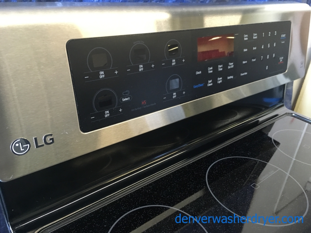 BRAND-NEW 30″ LG (6.3 Cu. Ft.) Stainless Electric Range w/Pro-Bake Easy-Clean Convection Oven, 1-Year Warranty
