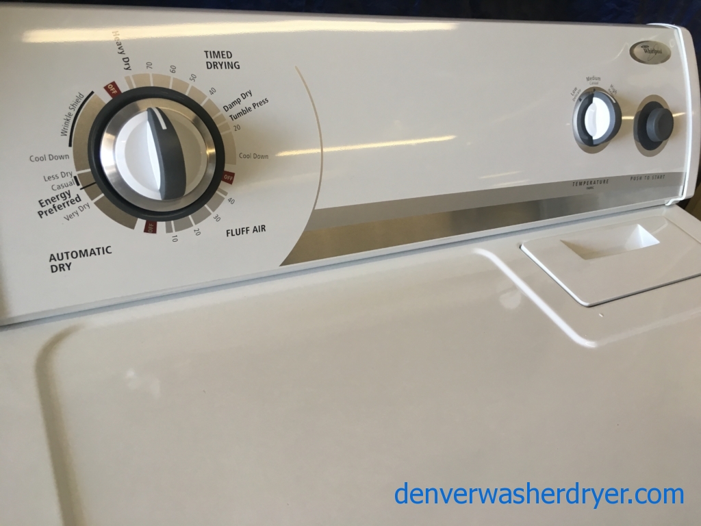 Heavy-Duty Whirlpool Top-Load Direct-Drive Washer & *GAS* Dryer, 1-Year Warranty