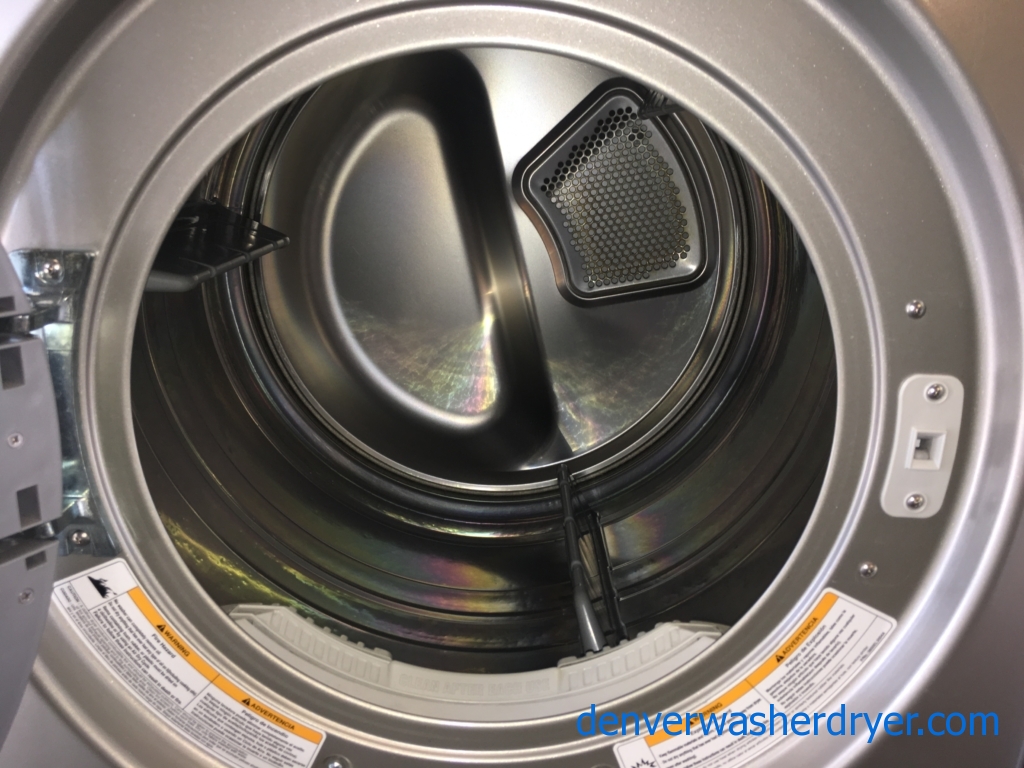 27″ HE Stackable ENERGY STAR Front-Load Direct-Drive Washer w/Sanitary Cycle & Electric Dryer, 1-Year Warranty