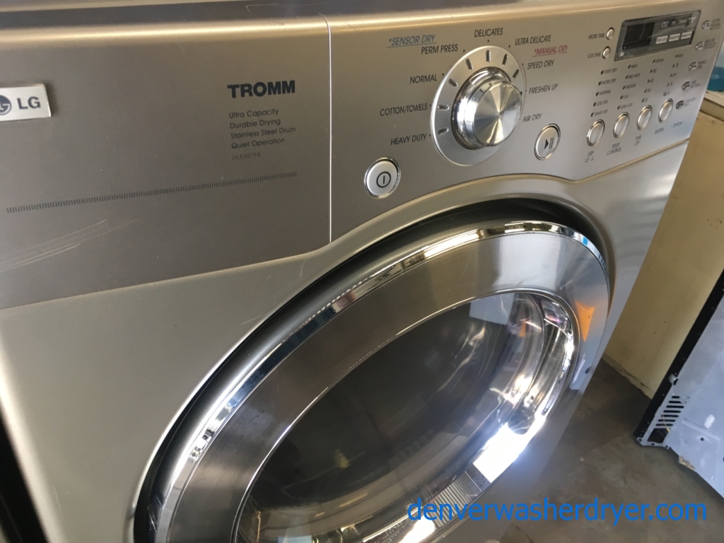 27″ HE Stackable ENERGY STAR Front-Load Direct-Drive Washer w/Sanitary Cycle & Electric Dryer, 1-Year Warranty