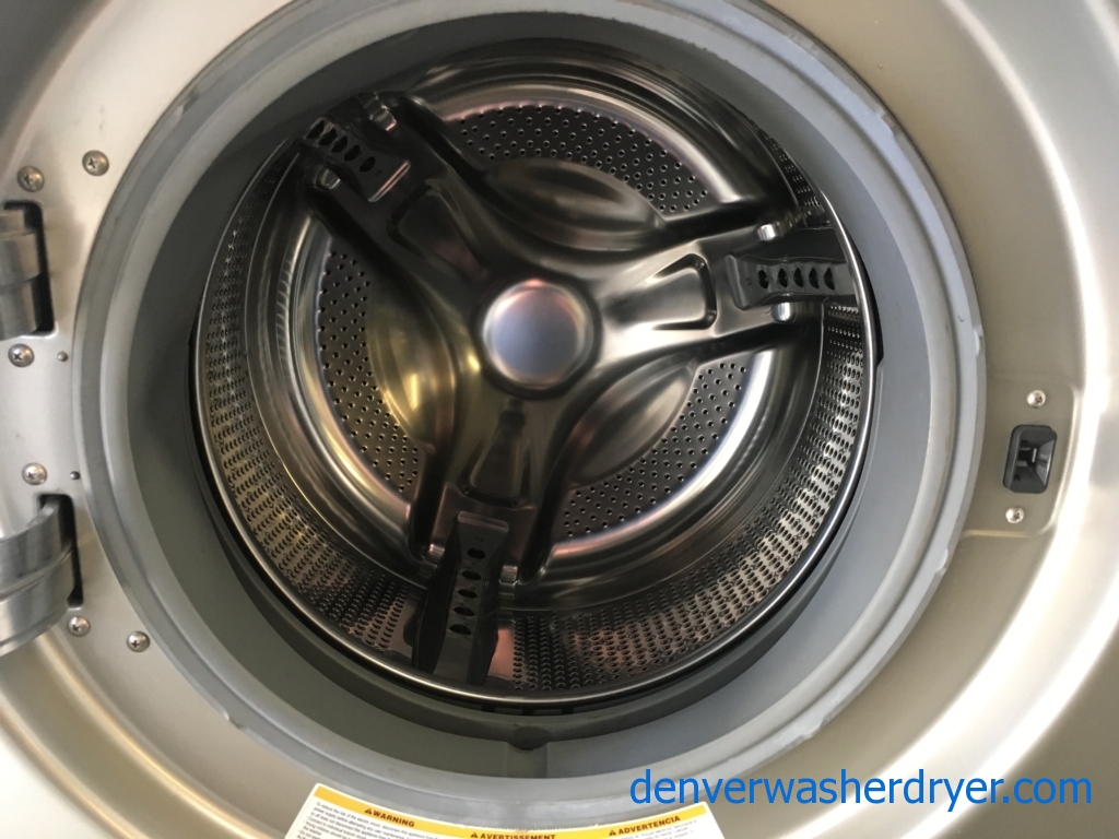 27″ HE Stackable ENERGY STAR Front-Load Direct-Drive Washer w/Sanitary Cycle & Electric Dryer, 1-Year Warranty