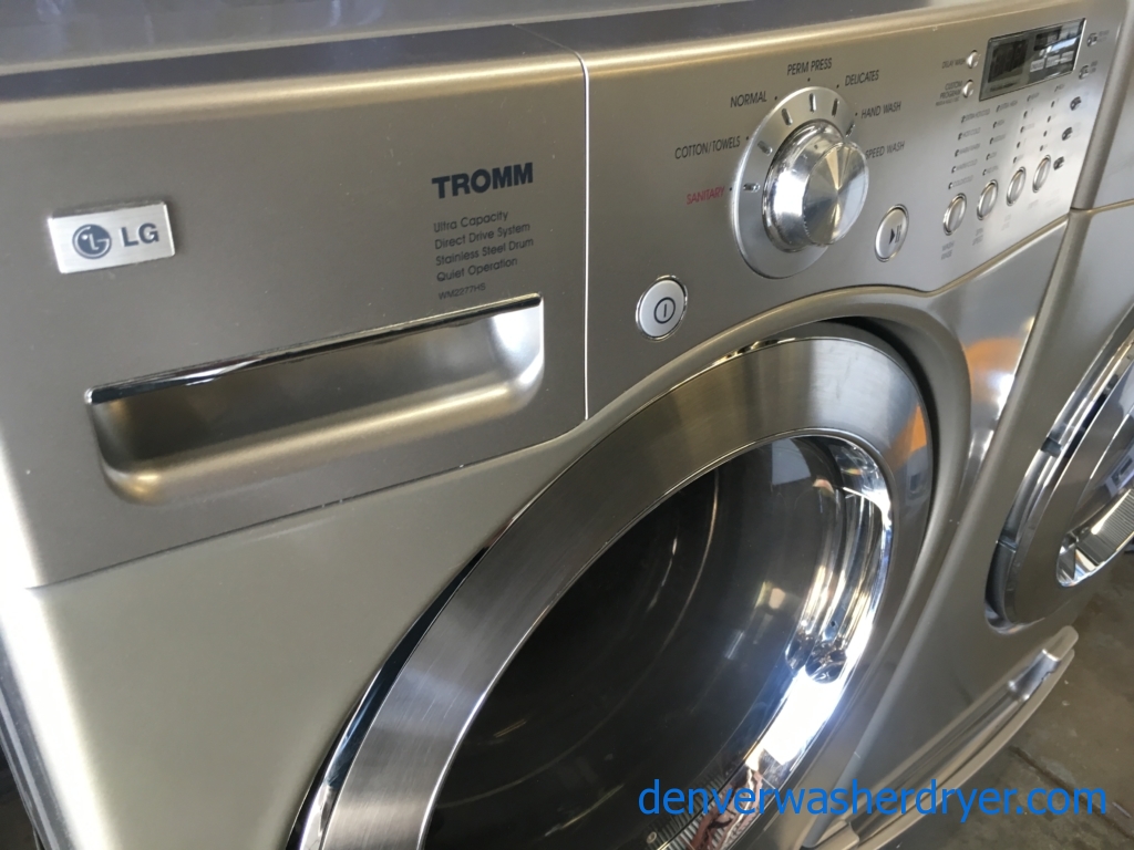 27″ HE Stackable ENERGY STAR Front-Load Direct-Drive Washer w/Sanitary Cycle & Electric Dryer, 1-Year Warranty