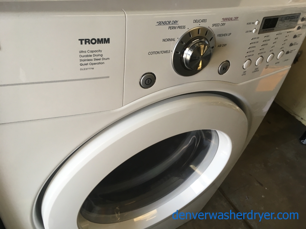 27″ HE LG Tromm-Series Stackable Front-Load ENERGY STAR Direct-Drive Washer & Electric Dryer, 1-Year Warranty