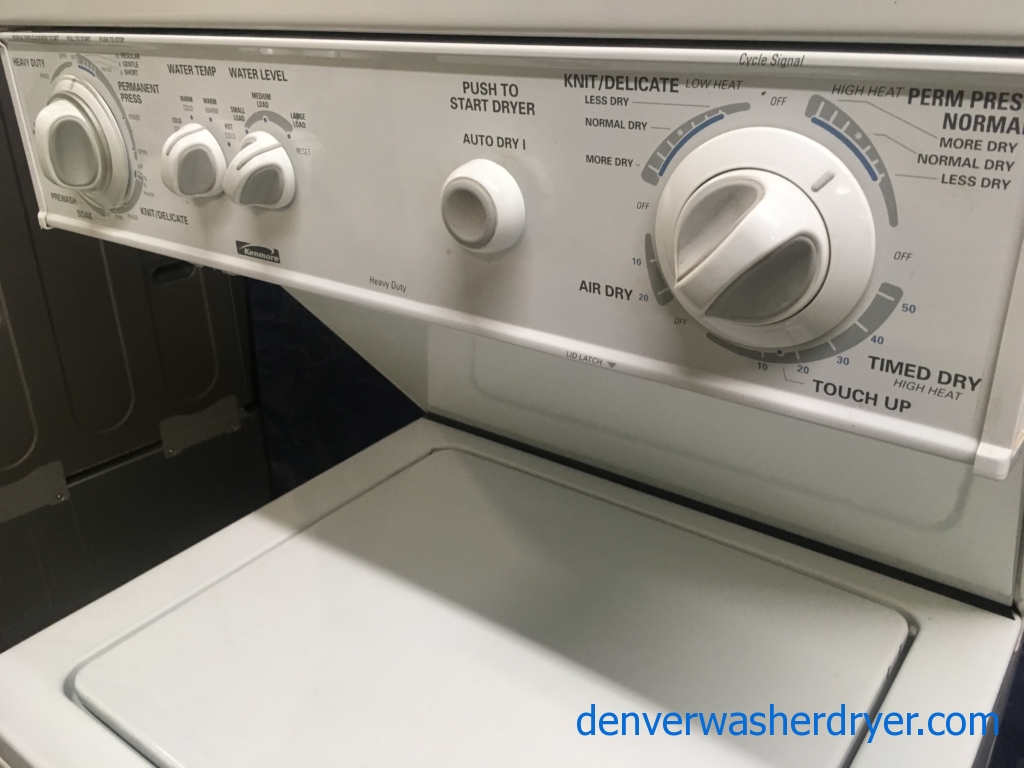 24″ Kenmore Quality Refurbished Heavy-Duty Direct-Drive Laundry Center w/Electric Dryer, 1-Year Warranty