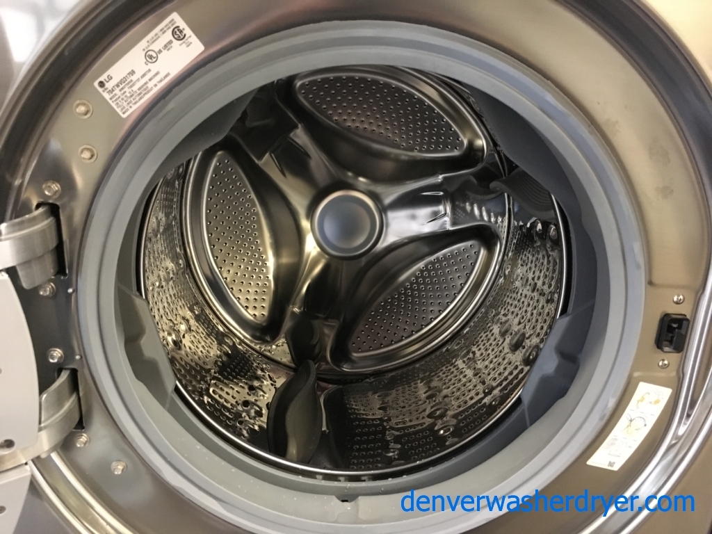 BRAND-NEW LG 27″ Stackable HE Front-Load Direct-Drive Steam Washer & *GAS* w/Steam Dryer, 1-Year Warranty