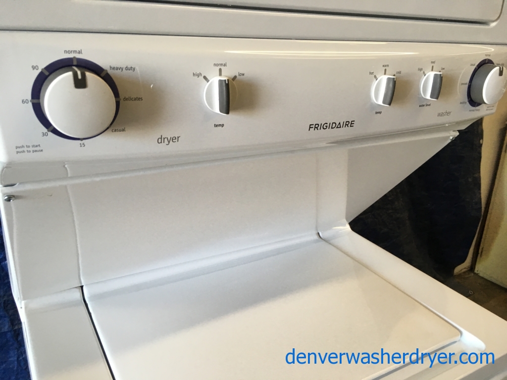 Quality Refurbished Frigidaire 27″ Stacked Electric Laundry Center, 1-Year Warranty