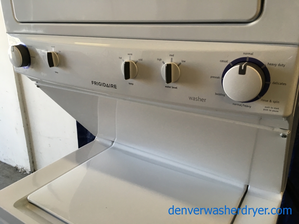 Quality Refurbished Frigidaire 27″ Stacked Electric Laundry Center, 1-Year Warranty
