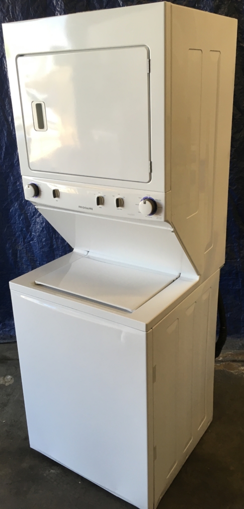 Quality Refurbished Frigidaire 27″ Stacked Electric Laundry Center, 1-Year Warranty