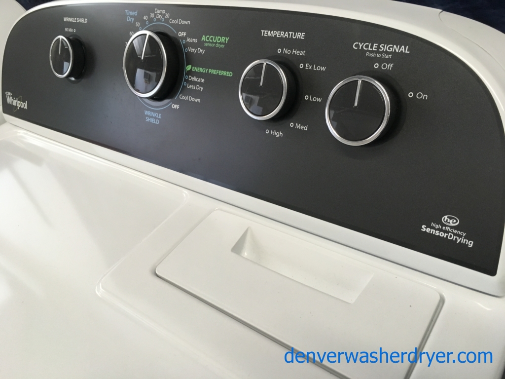 HE Whirlpool Cabrio Top-Load Washer & HE Electric Dryer Set, 1-Year Warranty