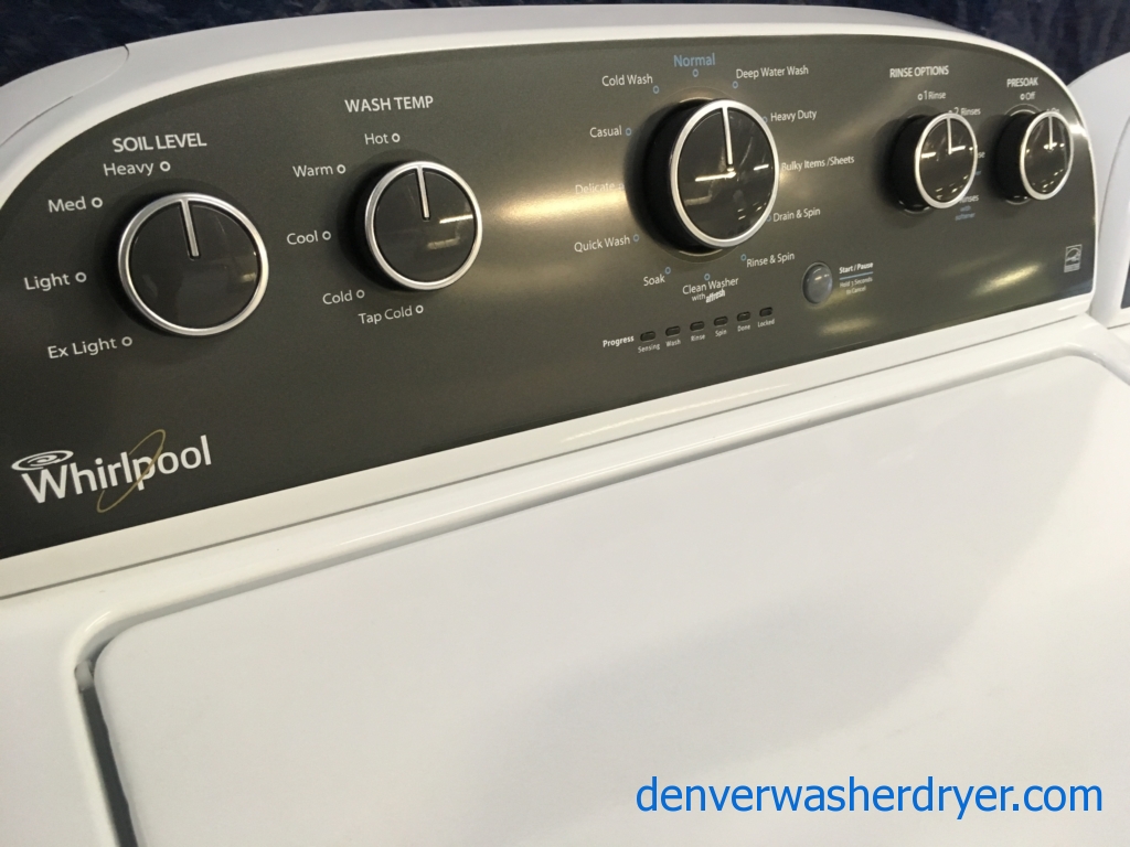HE Whirlpool Cabrio Top-Load Washer & HE Electric Dryer Set, 1-Year Warranty