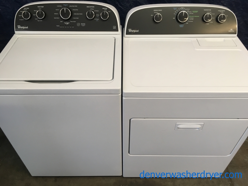 HE Whirlpool Cabrio Top-Load Washer & HE Electric Dryer Set, 1-Year Warranty