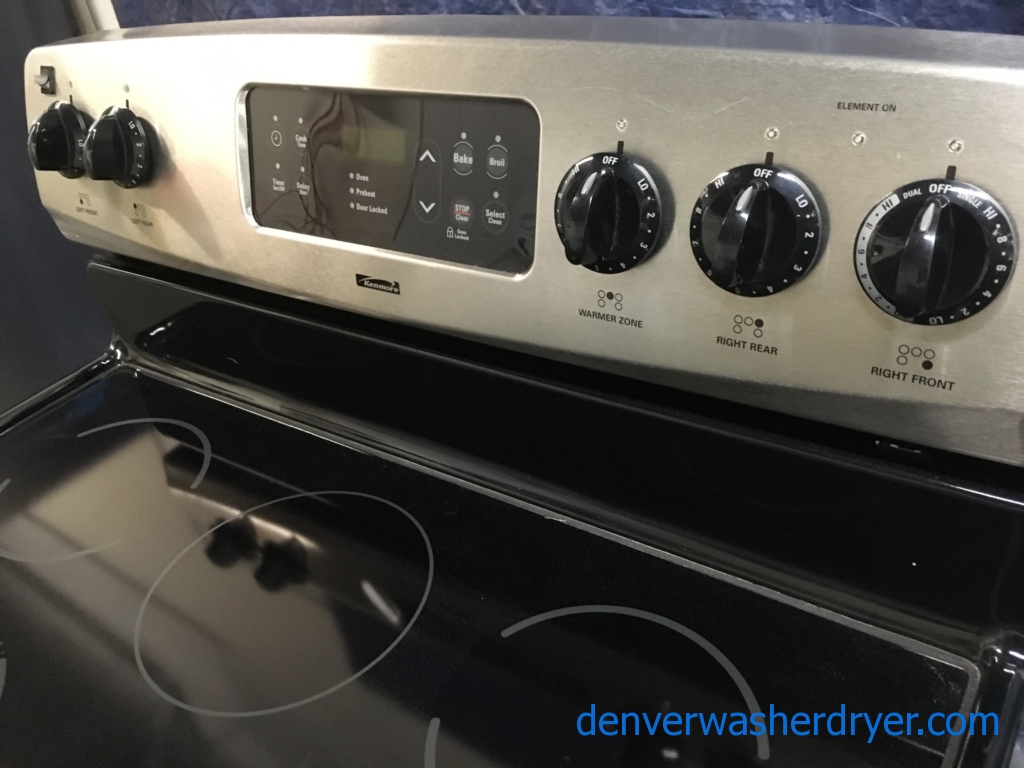 Kenmore 30″ Free-Standing Electric Glass-Top (4.9 Cu. Ft.) Range, 1-Year Warranty