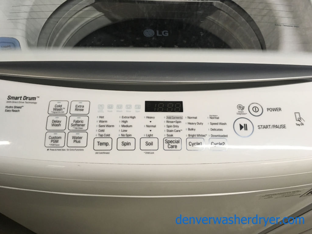 27″ LG HE Top-Load Washer & Electric Dryer, 1-Year Warranty