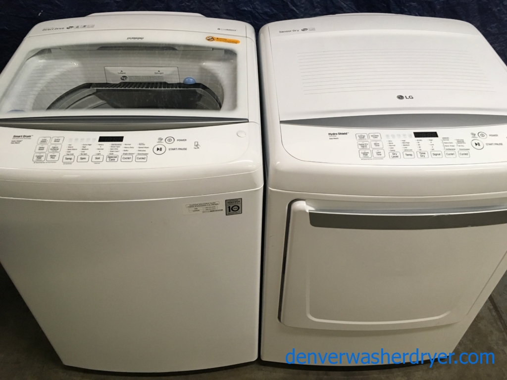 27″ LG HE Top-Load Washer & Electric Dryer, 1-Year Warranty