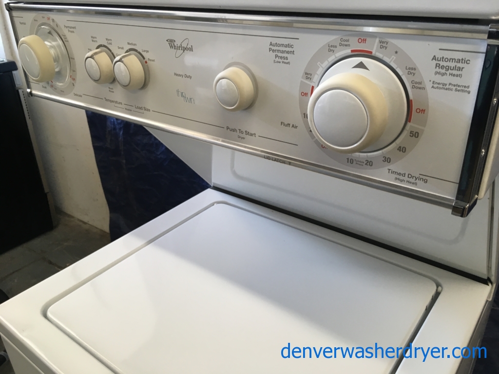 Quality Refurbished 24″ Whirlpool Thin-Twin Electric Laundry Center, 1-Year Warranty