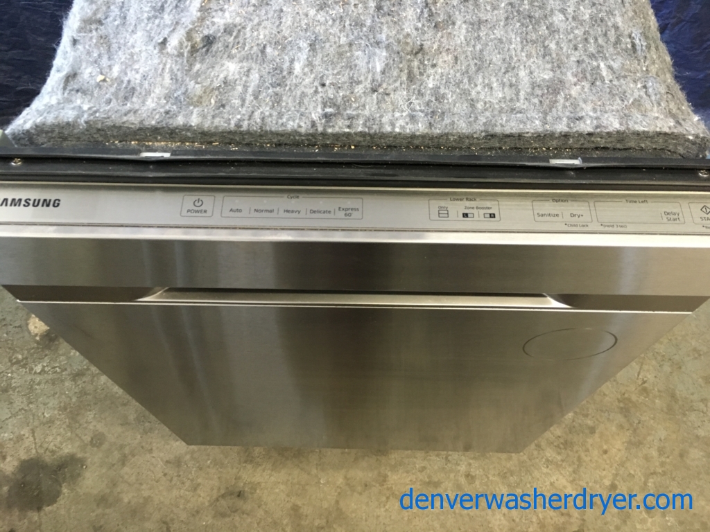 24″ Samsung Built-In Fully-Integrated Stainless Dishwasher w/Water-Wall System, 1-Year Warranty