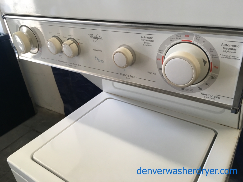 Quality Refurbished Whirlpool 24″ Thin-Twin Electric Laundry Center, 1-Year Warranty