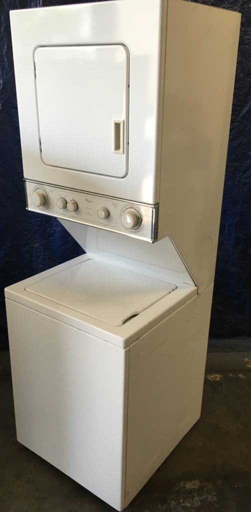 Quality Refurbished Whirlpool 24″ Thin-Twin Electric Laundry Center, 1-Year Warranty