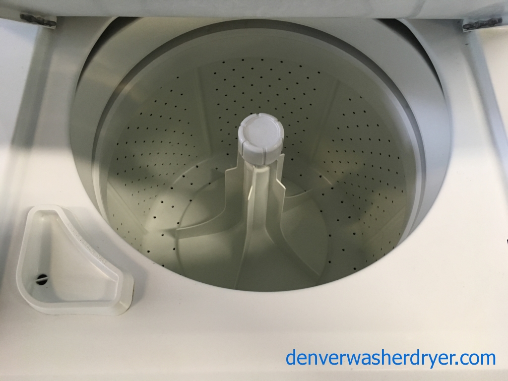 27″ Quality Refurbished GE Heavy-Duty Electric Unitized Space-Maker Washer/Dryer, 1-Year Warranty