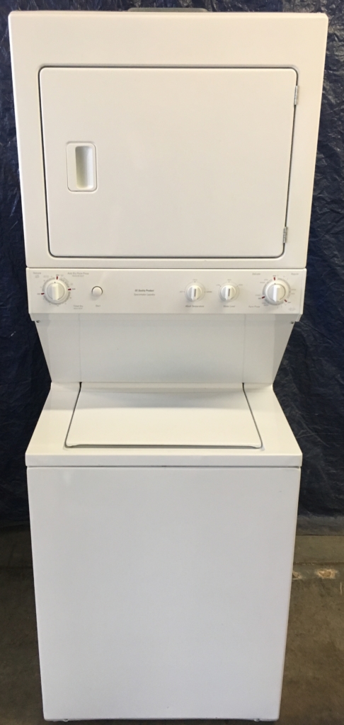 27″ Quality Refurbished GE Heavy-Duty Electric Unitized Space-Maker Washer/Dryer, 1-Year Warranty
