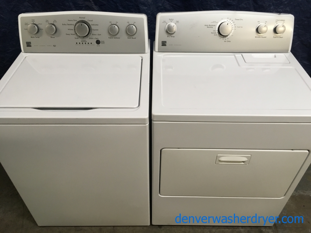 HE Kenmore Top-Load Washer w/Exclusive Triple Action Impeller & Electric Dryer, 1-Year Warranty