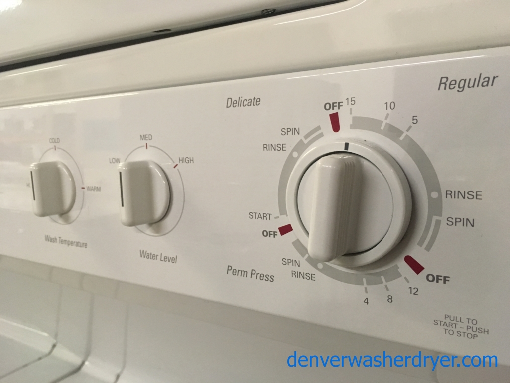 27″ GE Unitized Space-Maker Washer & Electric Dryer, 1-Year Warranty