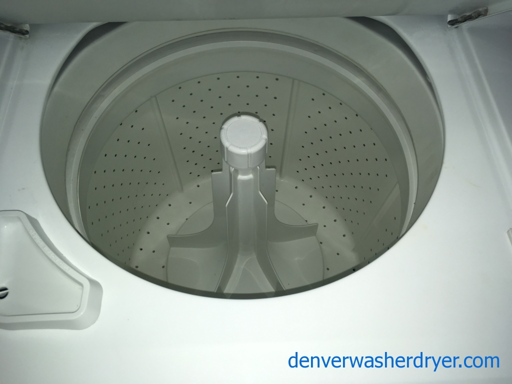 27″ GE Unitized Space-Maker Washer & Electric Dryer, 1-Year Warranty