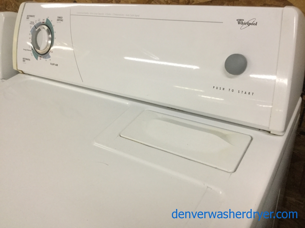 “Flat Back” Space Saving Whirlpool Electric Dryer, Extra Large Capacity, Quality Refurbished, 1-Year Warranty