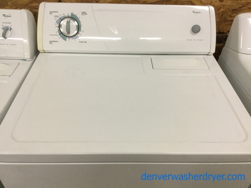 “Flat Back” Space Saving Whirlpool Electric Dryer, Extra Large Capacity, Quality Refurbished, 1-Year Warranty
