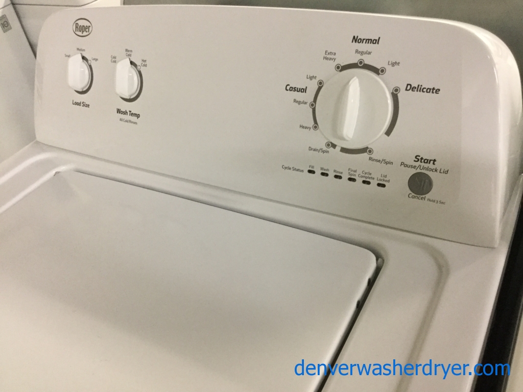 Righteous Roper (Whirlpool) Laundry Set, Full-Sized Washer, Electric Dryer, 1-Year Warranty!