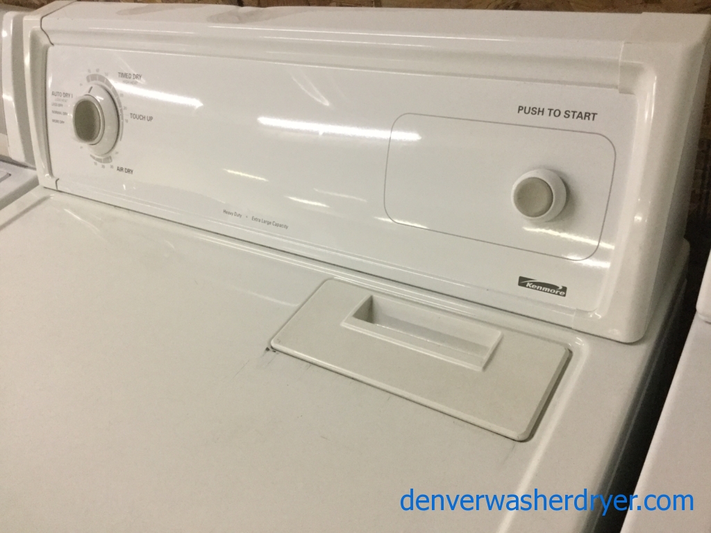 Large Images for XL Capacity Kenmore (Whirlpool) Electric Dryer, “Flat