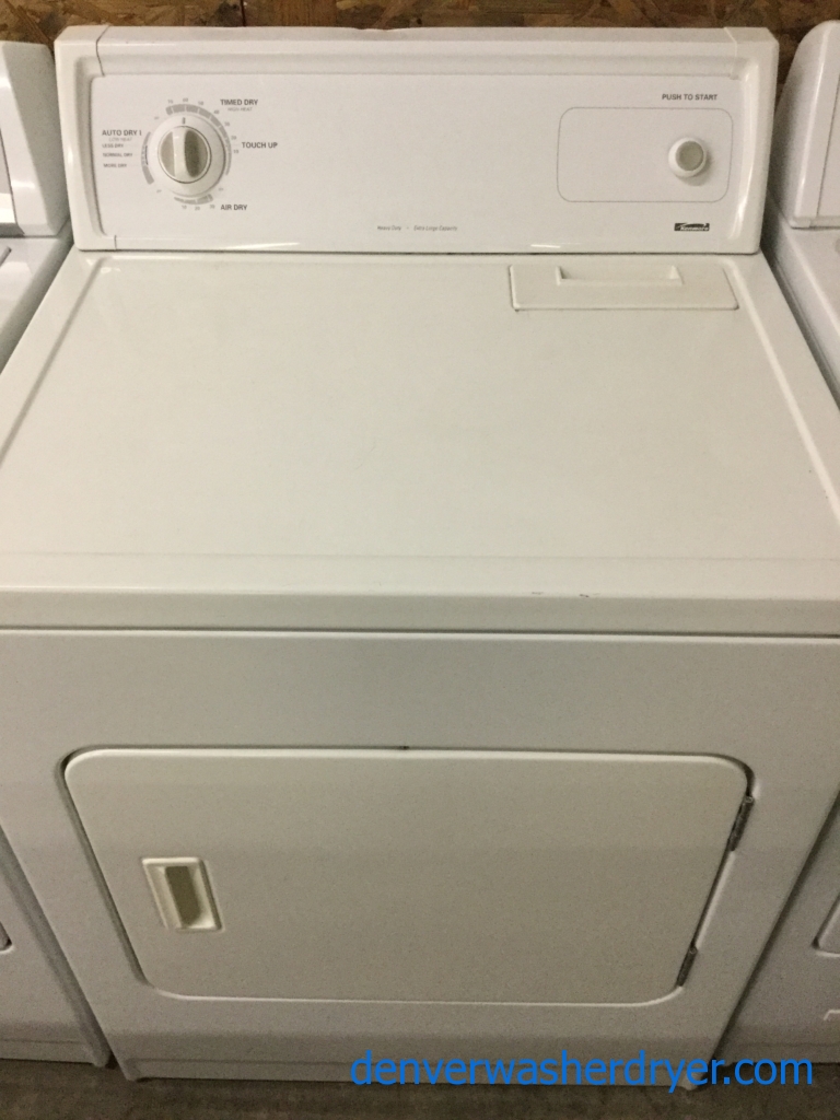 Large Images for XL Capacity Kenmore (Whirlpool) Electric Dryer, “Flat