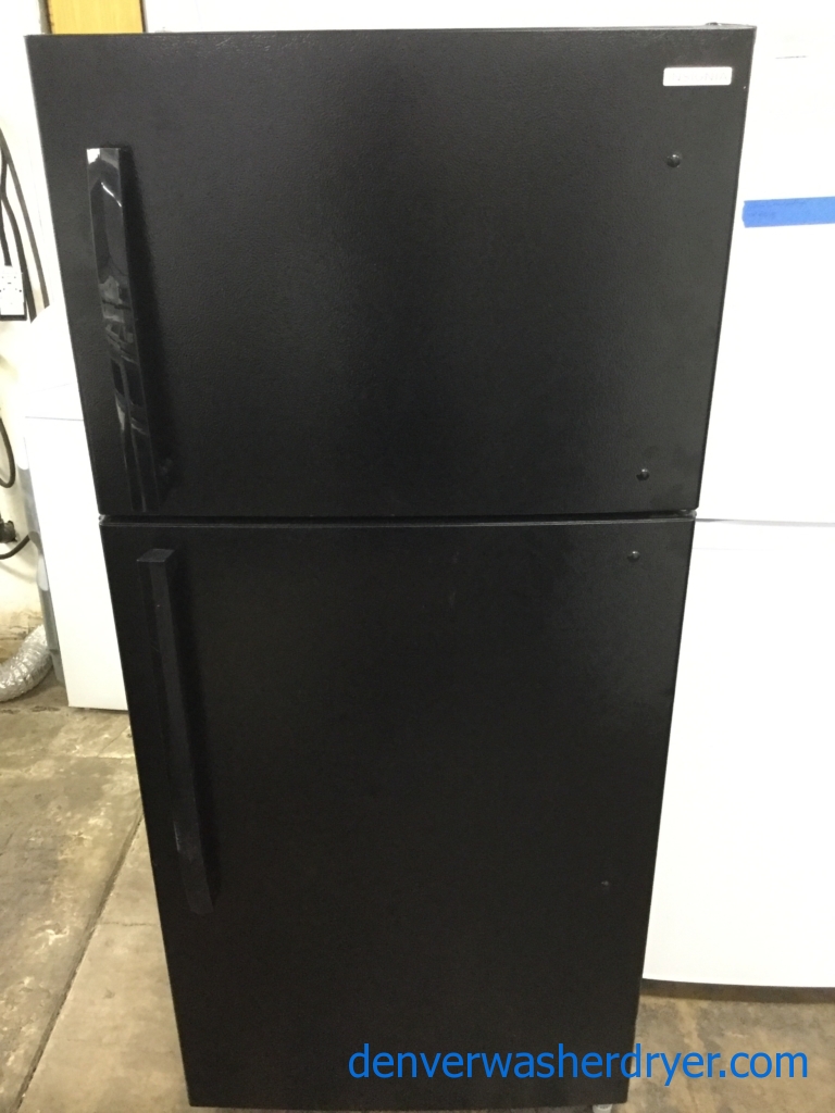 BRAND-NEW Black Top-Mount Refrigerator (18 Cu. Ft.) Made by Insignia (LG), 1-Year Warranty!