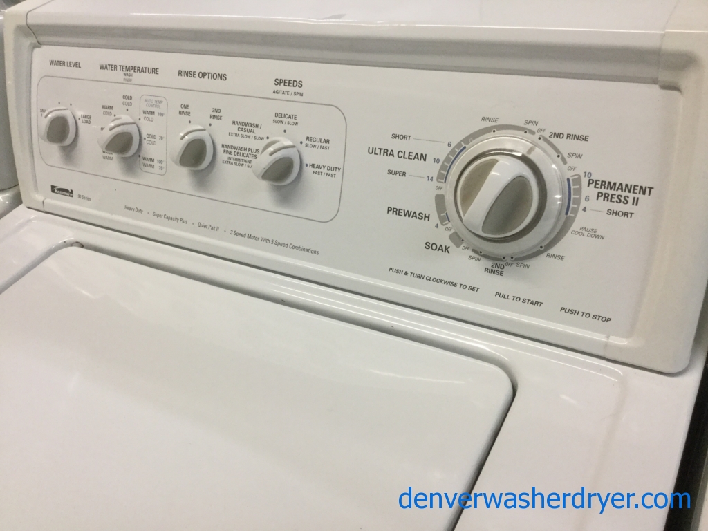 The Best Kenmore 90-Series Set Ever Made, 27″ Top-Load Washer & 27″ Electric Dryer, Quality Refurbished, 1-Year Warranty