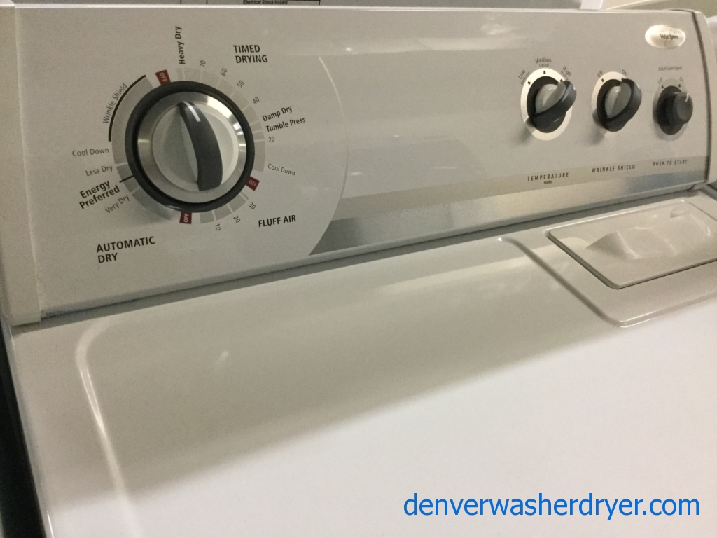 Superb Whirlpool Direct-Drive Washing Machine, Electric Dryer, Full-Sized, Quality Refurbished, 1-Year Warranty